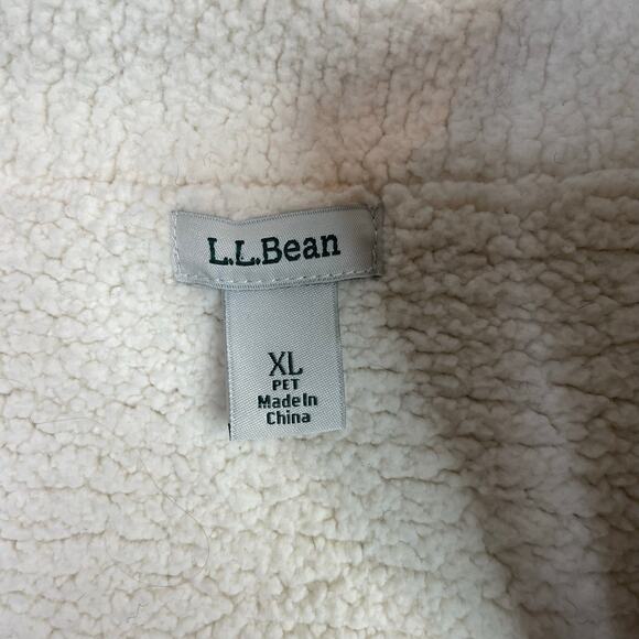 LL Bean Ragg Lambs Wool Fair Isle Sherpa Lined Zip Cardigan Sweater XL Petite - Picture 13 of 16